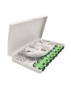 FTTH optický box, výklopný organizer s držákem pro 8 svárů/8xSC, 205x110x30mm