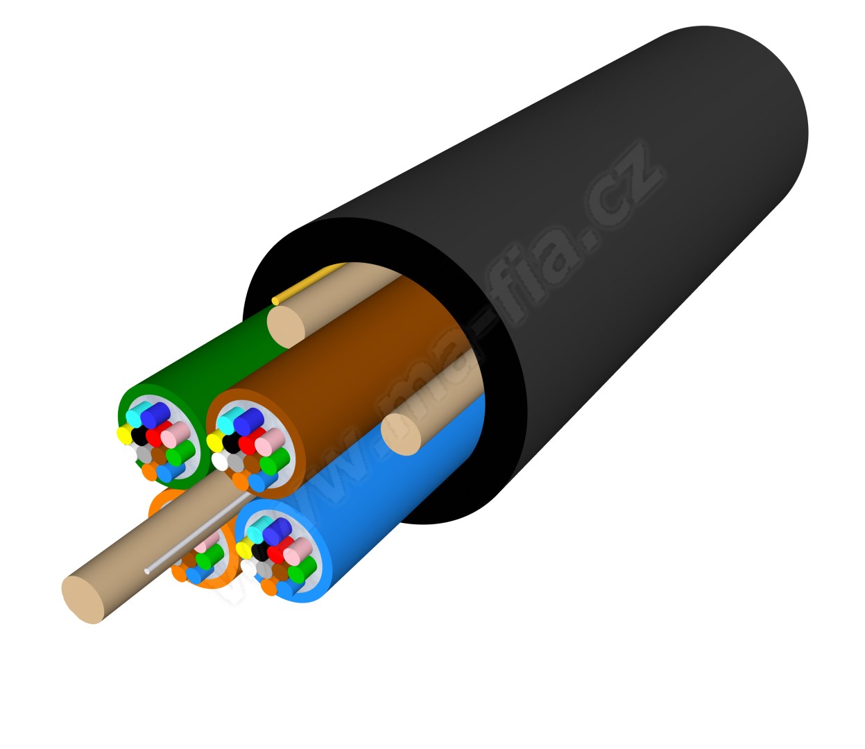 Ma-Fia s.r.o. Kabel optický A-DQ4Y, 48vl., 4x12, 9/125, PA, 3.6mm