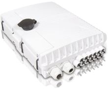 Optický venkovní box, IP54, 12xSC sim. / LC dup., výkl. kazeta 24 svárů, 200x260x78mm