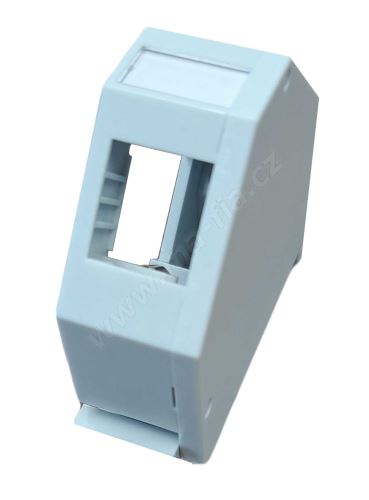 WIREX Držák pro 1x keystone na DIN lištu, šedý