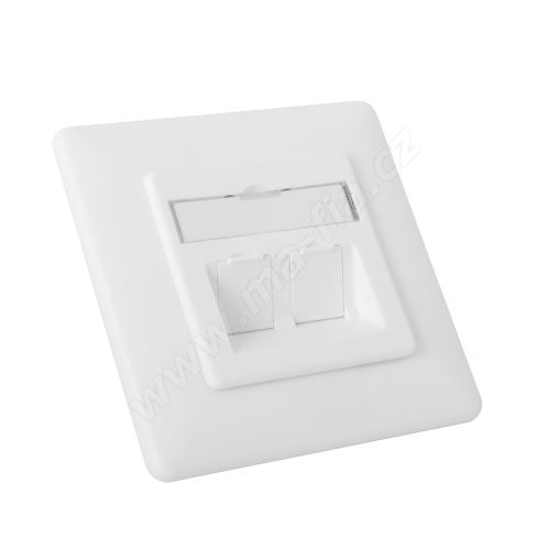 WIREX Modulární zásuvka pro 2x keystone s dvířky pod omítku bílá